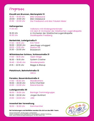 Fête de la Musique 21. Juni 2025 - 2