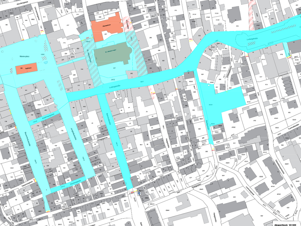 Straßensperrung in der Innenstadt am 21. Juni